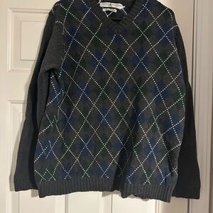 Tommy Hilfiger Women’s Argyle Sweater - Green and Blue
